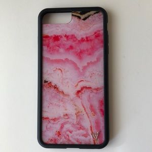 Pink marble Wildflower phone case iPhone 6,7,8+